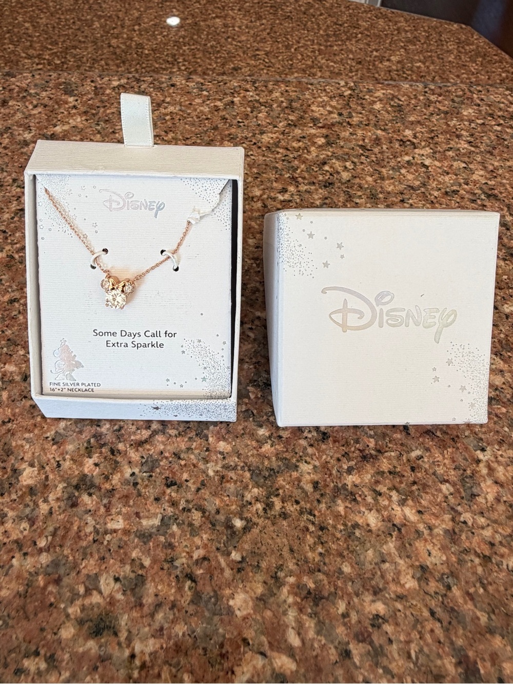 Disney Mickey Extra Sparkle Fine Silver Plated Necklace NIB